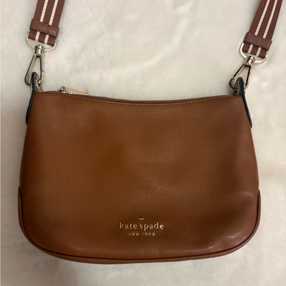 Kate Spade Brown Crossbody Bag with Gold Accents